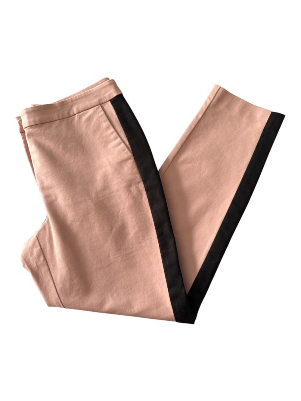 NWT Boden Womens Slim Fit Pink Pants Black Side Stripes Size US 8R Cotton Blend